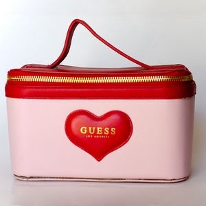 Guess Cosmetic Bag - Pink with Heart - NWOT